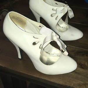 White retro heels